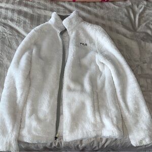 White Fluffy Fila Coat